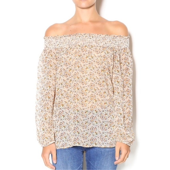 Joie Azzedine Off The Shoulder Silk Blouse Size Small - Picture 2 of 10